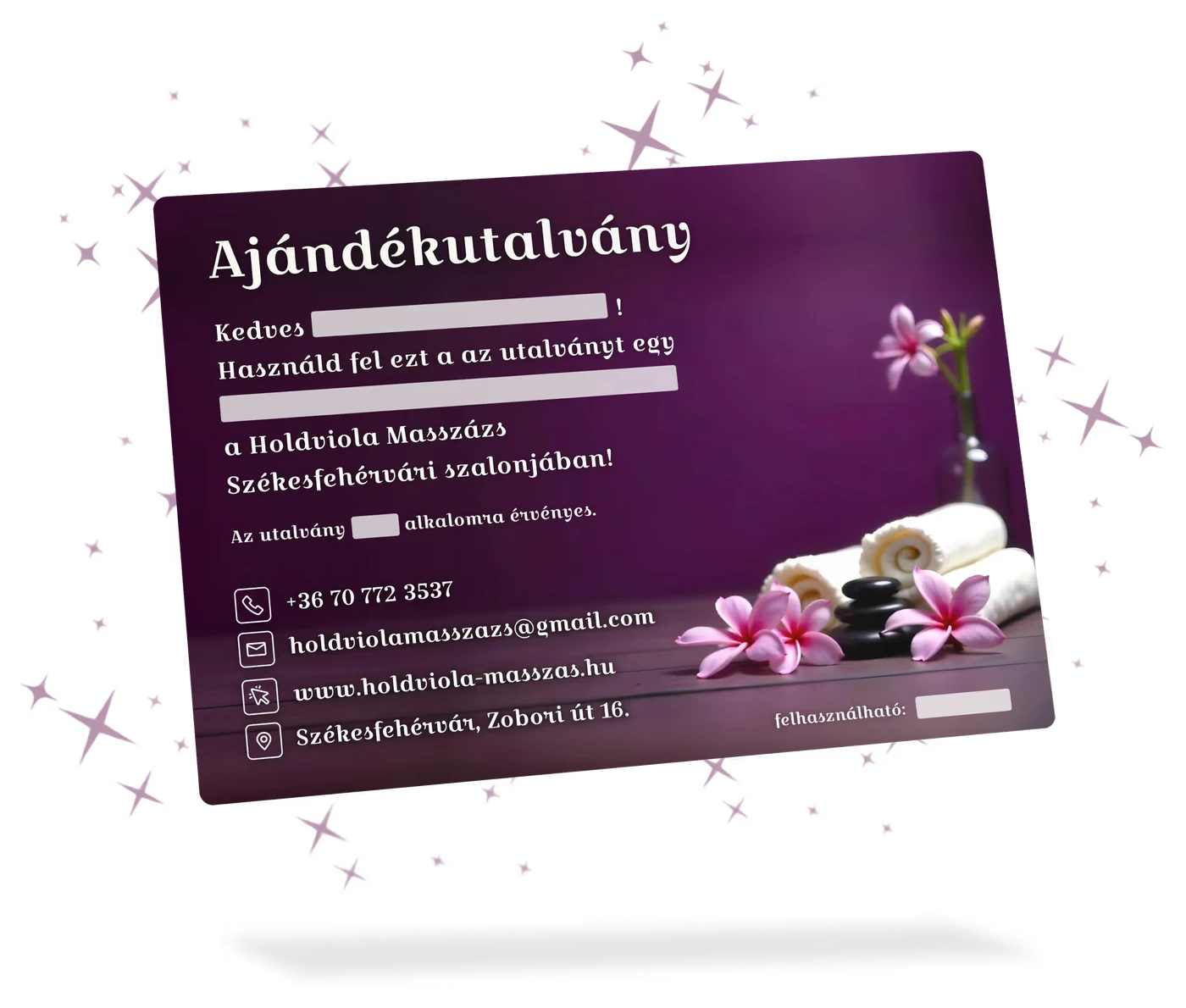 Holdviola masszázs ajándékutalvány